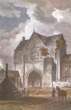 Photo:The Priory Gatehouse, Worksop, 1807.  Artist J.C. Smith, Engraved by W. Woolnorth