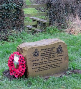 Photo:Memorial stone to 82 OTU crew lost near Laxton