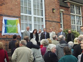 Photo:Lining up for the unveiling of the Blue Plaque