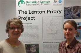 Photo:Liz  Burr and Alison Montgomery were also wearing two hats. One for a Nottingham Community & Voluntary Service Lottery funded history project and one about Lenton Priory with the Dunkirk & Lenton Partnership Forum in partnership with Trent & Peak Archaeology.