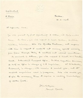 Photo:Redmond's orders to Greece, April 1918
