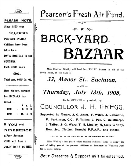 Photo:Bazaar in aid of Pearson's Fresh Air Fund, organised by Beatrice in 1905