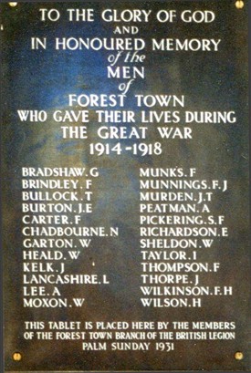 Photo: Illustrative image for the 'Forest Town: Names on the Forest Town War Memorial' page