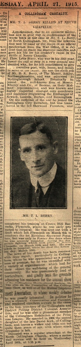 Photo:From the Newark Advertiser, 21st April 1915