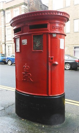 Photo:A Typce'C' double slot post box made by the Meadow Foundry in Mansfield