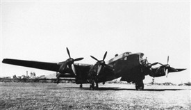 Photo:Halifax bomber at Hucknall airfield