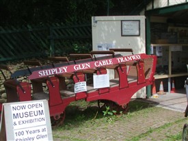 Photo:Entrance to the Shipley Glen tramway museum with one of the original tram cars