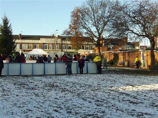 Photo:A closer view of the Ice rink, being enjoyed despite the conditions on the ground anyway
