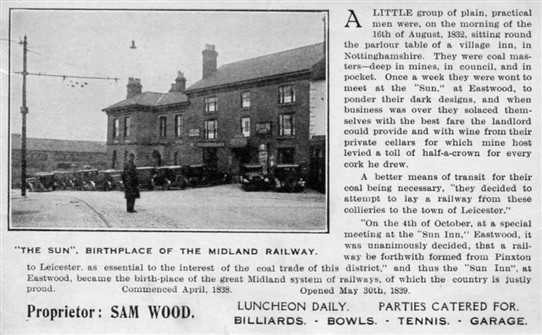 Photo: Illustrative image for the ''The Sun' Birthplace of the Midland Railway' page