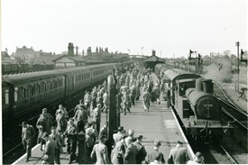 Photo:Whether by road or rail, thousands of Newarkers made their way to the coast each Factory Fortnight.  This picture shows Newark's Northgate station in 1953