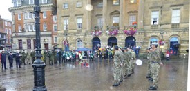 Photo:In Newark Market Place - Drumhead altar, prior to setting off