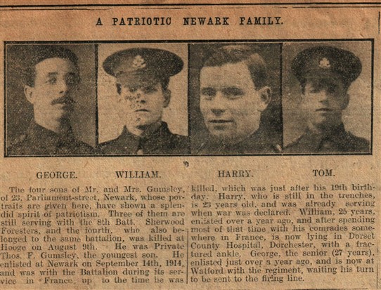 Photo:From the Newark Advertiser 8th december 1915