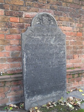 Photo:Tom Booth's gravestone on the south side of St.Nicholas' church today (2013)