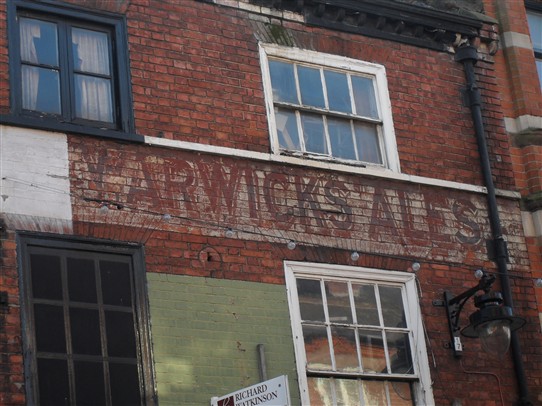 Photo:Close-up of the 'Warwicks Ales' sign which survives on the building today