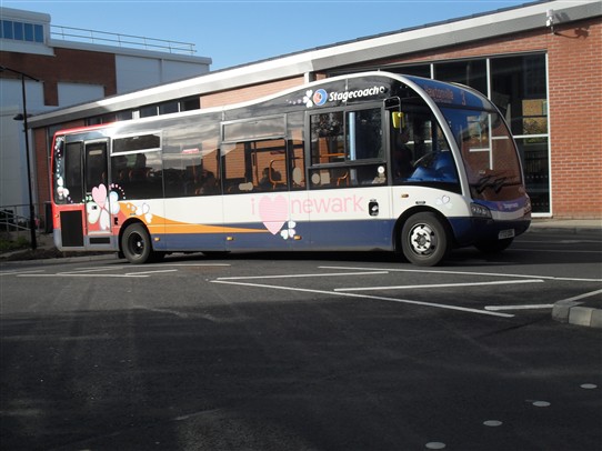 Photo:Stagecoach Service 3 from Newark Bus station (Lombard Street) to the Hawtonville area of the town.  Note the 'I love Newark' livery.