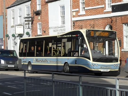 Photo:Service 90: Newark to Nottingham, operated by Marshall's coaches, based in Sutton-on-Trent