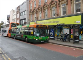 Photo:Nottingham's Central Library on Angel Row is a great place to meet, with plenty of buses stopping outside and nearby to all parts of Greater Nottingham and as far afield as Bingham, East Leake and Newark.