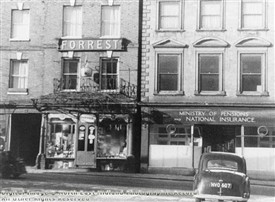 Photo:Forrest's Shop, Bridge Street, Worksop, c 1940s-50s