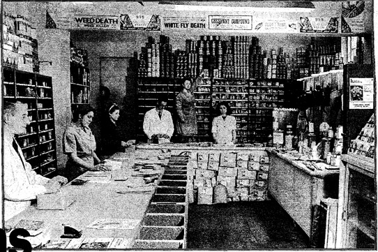 Photo:Middletons as it used to be -  this photograph taken in the early 1950s, shows Henry Middleton (rear) with staff in the Bridge Street store, including Fred Anderson (front left) who was shop manager for 44 years.