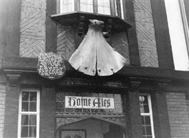 Photo:A whale's shoulder blade formed the inn sign at the Royal Children pub for many years.