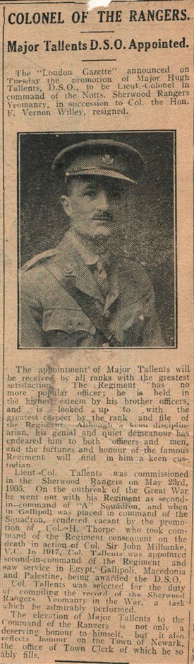 Photo: Illustrative image for the 'TALLENTS,  Major Hugh (of Newark)' page